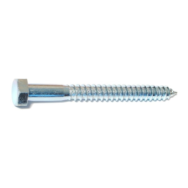 Midwest Fastener Lag Screw, 1/2 in, 5 in, Steel, Zinc Plated Hex Hex Drive, 4 PK 35082 - main